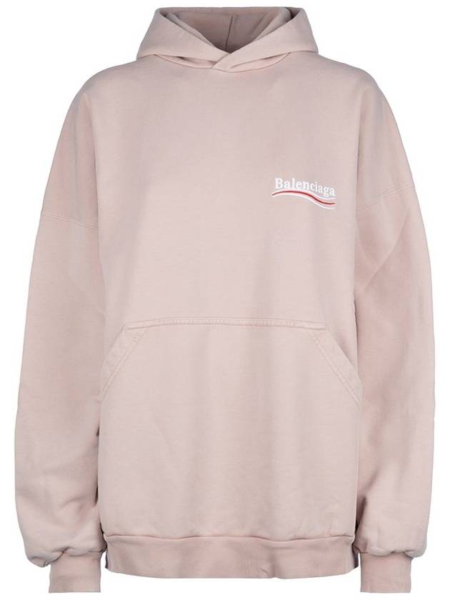 Embroidered Logo Cotton Hoodie Light Pink - BALENCIAGA - BALAAN 2