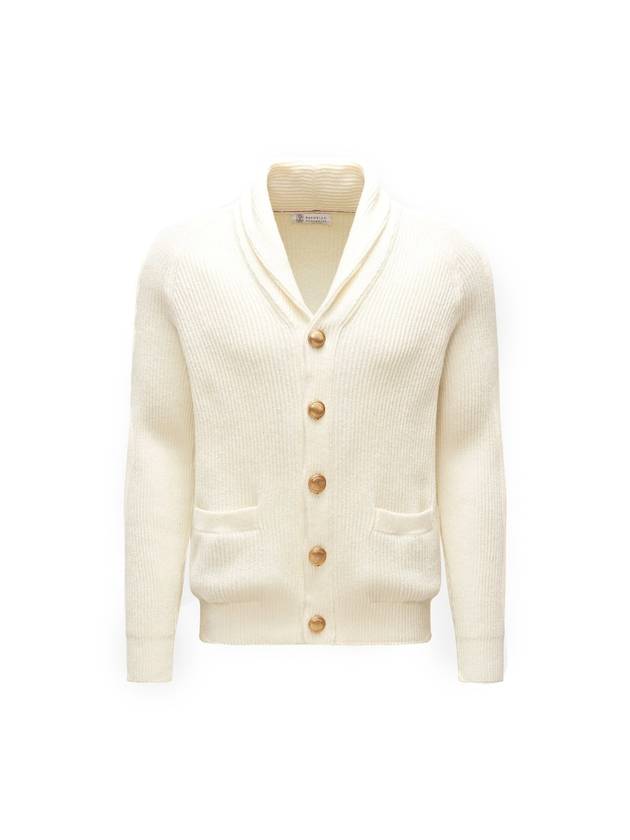 Button Knit Cardigan White - BRUNELLO CUCINELLI - BALAAN 1