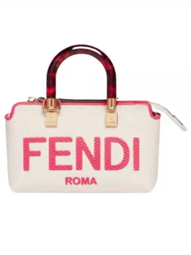 By The Way Small Canvas Tote Bag Red White - FENDI - BALAAN 2