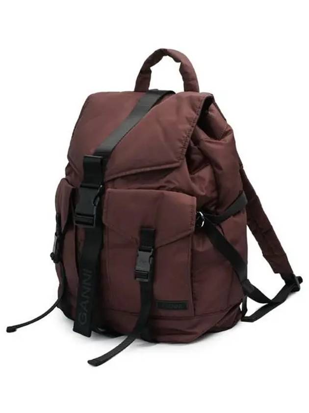 Tech Backpack Burgundy - GANNI - BALAAN 3