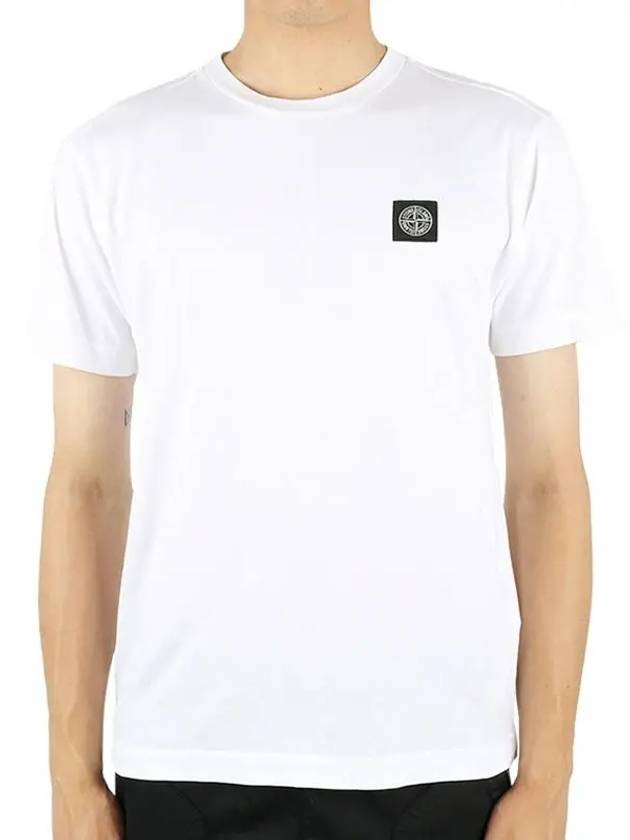 Logo Patch Short Sleeves T-Shirt White - STONE ISLAND - BALAAN 3