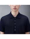 Lightweight Cotton Short Sleeve Polo Shirt Navy - THOM BROWNE - BALAAN 6