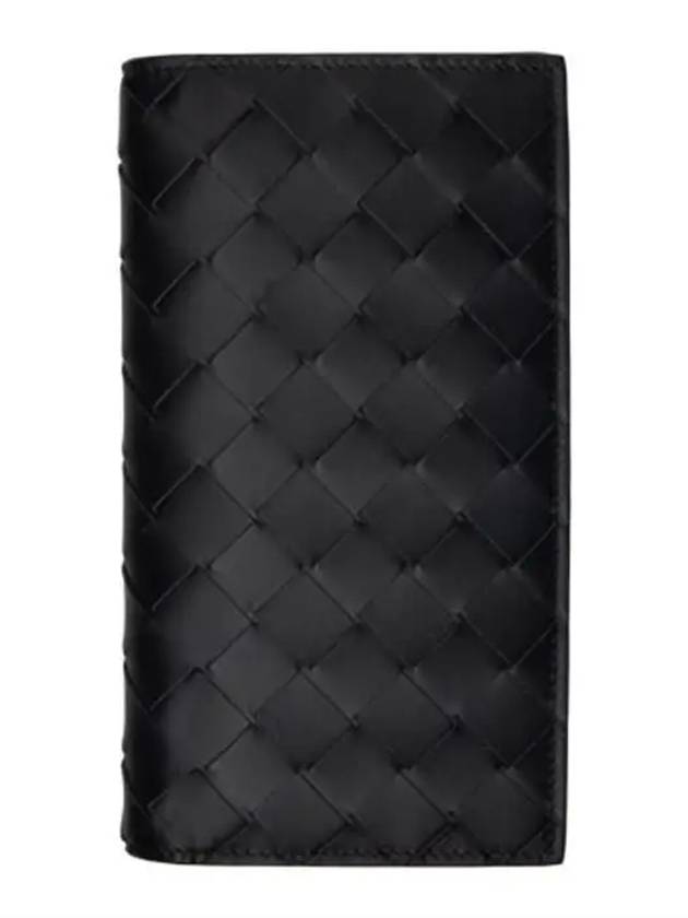 Intrecciato Leather Slim Long Wallet Black - BOTTEGA VENETA - BALAAN 2