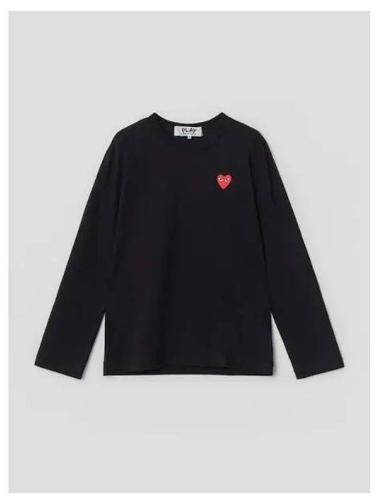 Unisex Red Heart Waffen Long Sleeve T Shirt Black Contemporary Domestic Product GM0023110832520 - COMME DES GARCONS PLAY - BALAAN 1