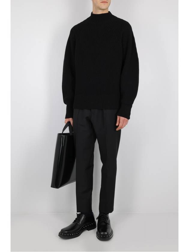 Ferragamo ribbed wool men s pullover sweater knit black 122071 002 - SALVATORE FERRAGAMO - BALAAN 3