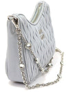 5BH211 Blue Gray Nappa Matelasse Crystal Chain 2WAY - MIU MIU - BALAAN 3