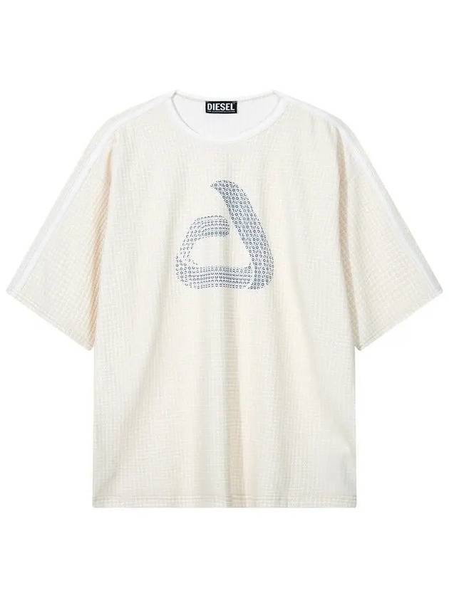 Ring detail graphic t shirt light yellow - DIESEL - BALAAN 1