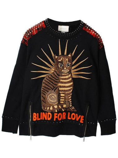 10Th Anniversary Stud Embroidery Sweatshirt Black - GUCCI - BALAAN 1