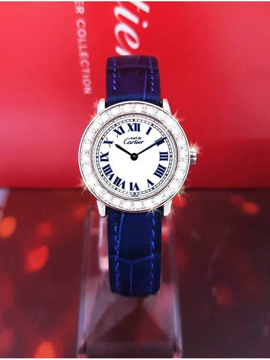 Must Ronde Big Diamond White Roman Dial Women s Watch - CARTIER - BALAAN 1