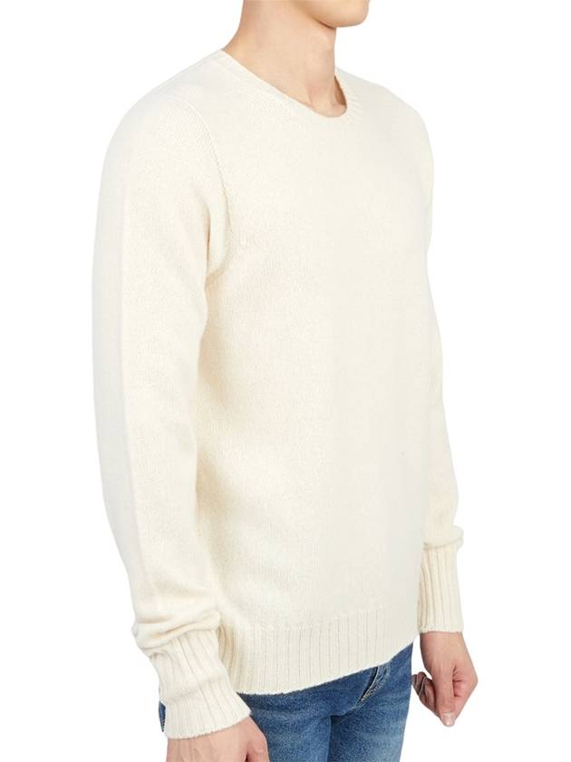 Crew Neck Lambswool Knit Top Ivory - DRUMOHR - BALAAN 4