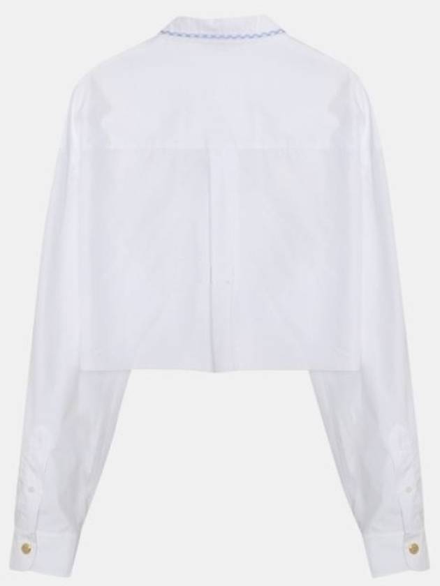 Women's Logo Poplin Long Sleeve Shirt White - MIU MIU - BALAAN 3