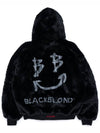 e spray smile logo fur hood zip-up black - BLACKBLOND - BALAAN 2