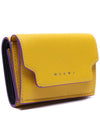 Saffiano Leather Trifold Half Wallet Yellow - MARNI - BALAAN 4