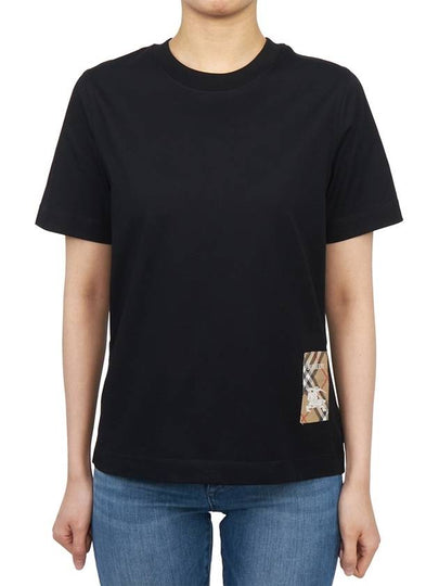 Check Label Short Sleeve T-Shirt Black - BURBERRY - BALAAN 2