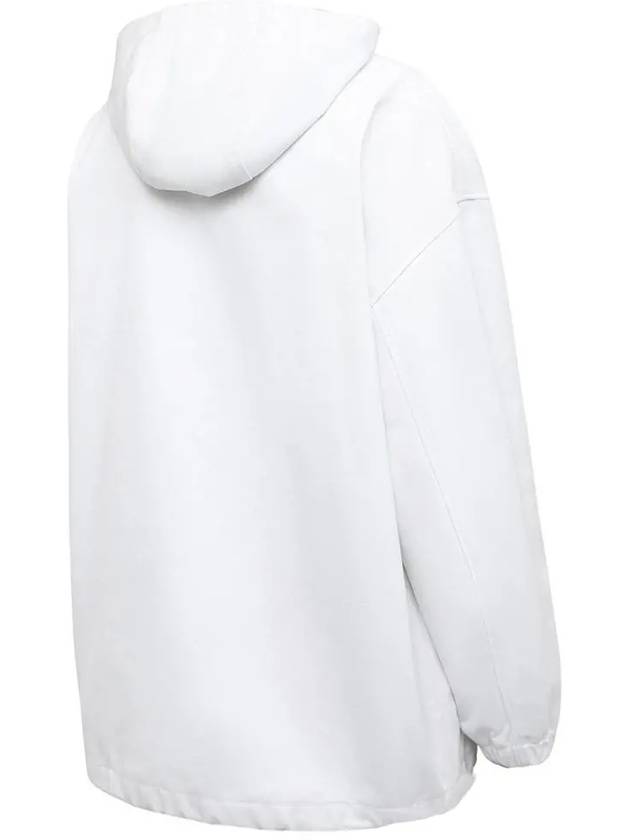 Women's Face Logo Hooded Anorak Jacket White - ACNE STUDIOS - BALAAN 4