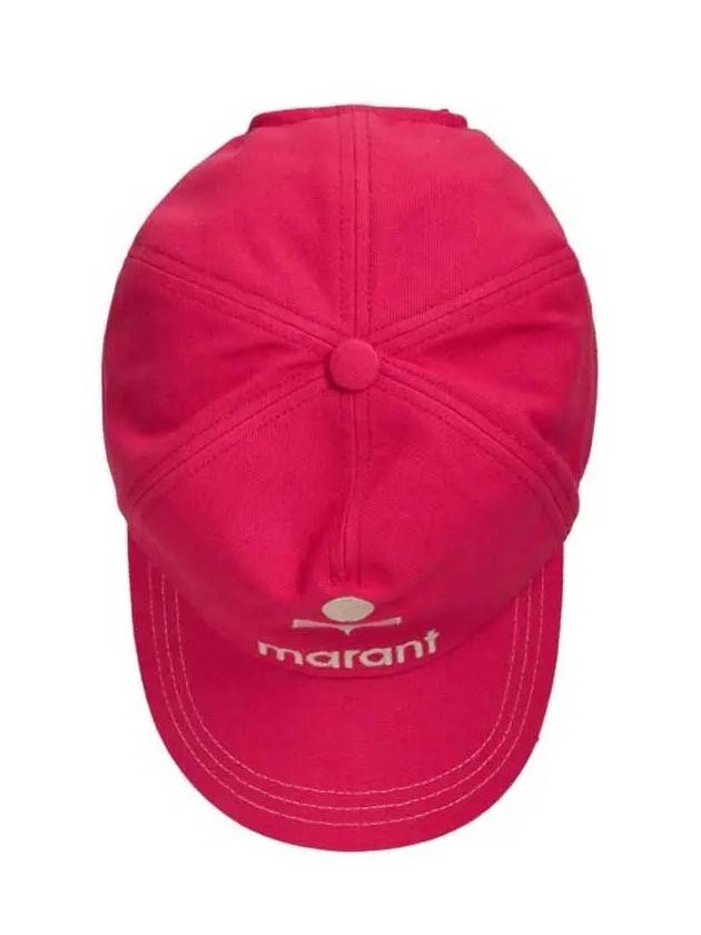 Isabel Marant TYRON Logo Embroidered Cotton Baseball Cap Hat Pink - ISABEL MARANT - BALAAN 4