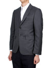 Super 120S Wool Twill Single Breasted Classic Jacket Dark Grey - THOM BROWNE - BALAAN 5