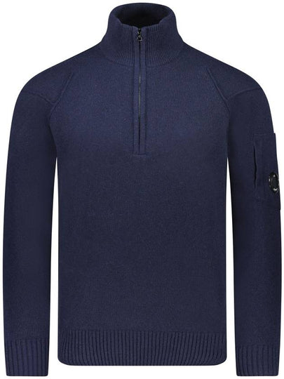 Lambswool GRS Half Zipped Knit Top Total Eclipse - CP COMPANY - BALAAN 2