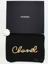 22A Logo Cashmere Muffler Black AA8312 - CHANEL - BALAAN 1