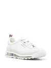 Women Vitello Calf Tech Runner Clear Sole Low Top Sneakers White - THOM BROWNE - BALAAN 4