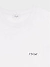 Logo Print Cotton Jersey Loose Short Sleeve T-Shirt White - CELINE - BALAAN 4