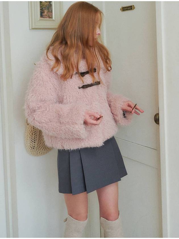 Ribbon buckle shearling fur jacket Pink - OPENING SUNSHINE - BALAAN 2