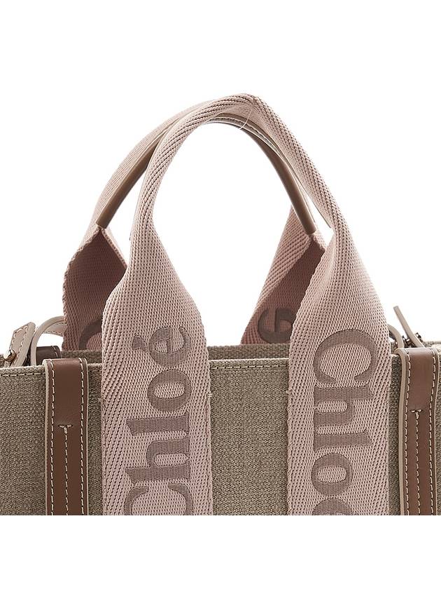 Woody Logo Small Tote Bag Blush Beige - CHLOE - BALAAN 8