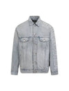 Embroidered Logo Denim Jacket Blue - BALENCIAGA - BALAAN 2