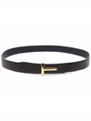 Reversible T Logo Leather Belt Dark Brown - TOM FORD - BALAAN 5