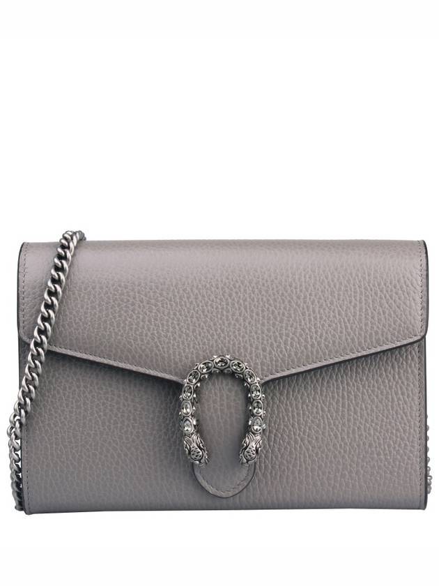 Chain Leather Mini Bag Grey - GUCCI - BALAAN 1