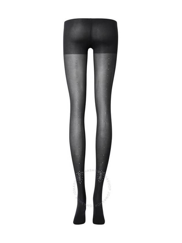 Burberry Ladies Black Crystal Letter Graphic Tights Size Medium - BURBERRY - BALAAN 2