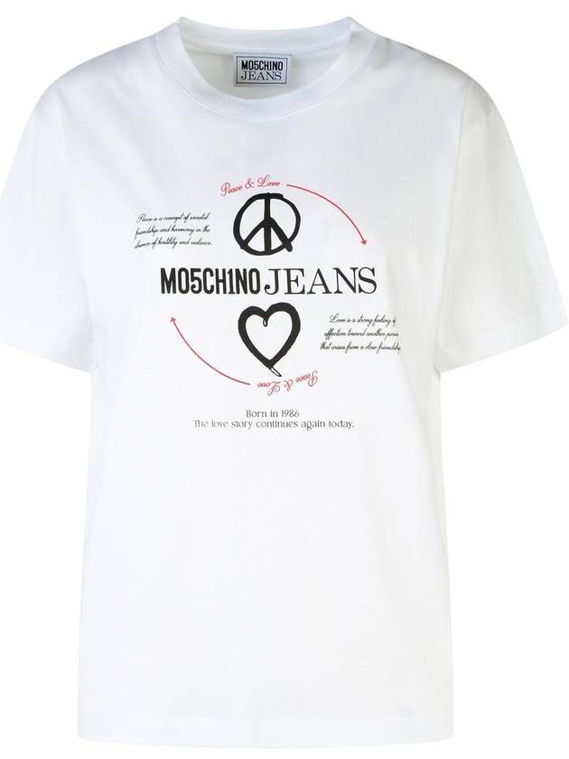 Moschino Jeans White Cotton T-Shirt - MOSCHINO - BALAAN 1