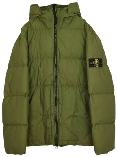 Naslan Light Watro Down Hooded Padding Olive Green - STONE ISLAND - BALAAN 2