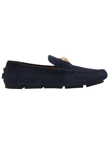 Medusa Classic Suede Driving Shoes Navy - VERSACE - BALAAN 1