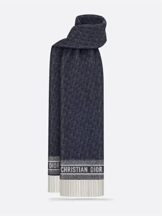 Oblique Cashmere Muffler Navy - DIOR - BALAAN 3