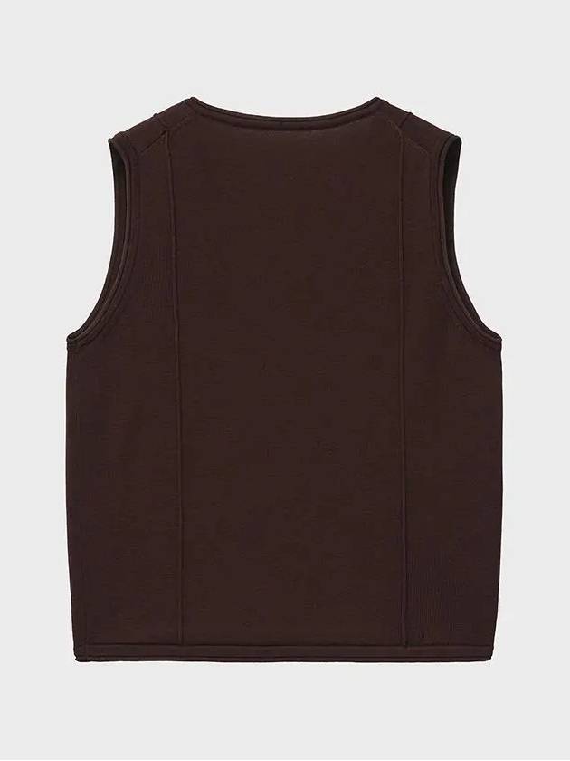 Pintuck Knit Vest Brown - NOIRER FOR WOMEN - BALAAN 4