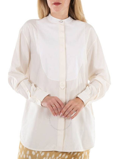 Burberry Neutral White Mindy Monogram Motif Oversize Shirt, Brand Size 4 (US Size 2) - BURBERRY - BALAAN 1