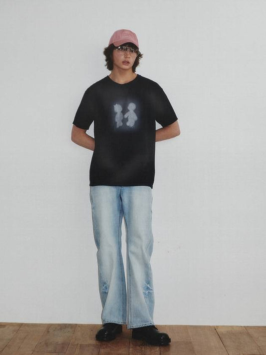 Sulfur Dyed Boy&Girl Print T Shirt_Dusty Black - KINETO - BALAAN 2