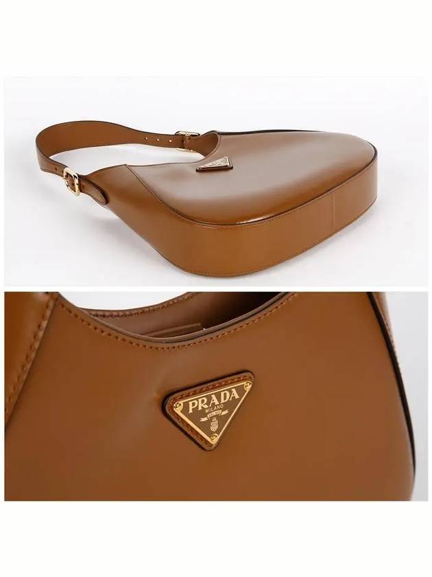 Medium Leather Shoulder Bag Brown - PRADA - BALAAN 5