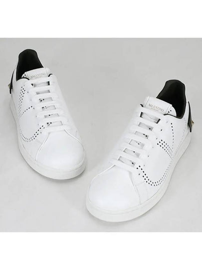 Men's Backnet V Logo Low Top Sneakers White Black - VALENTINO - BALAAN 2