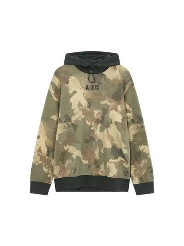 Men s Stain Print Hooded Sweatshirt Green - ARMANI EXCHANGE - BALAAN 1