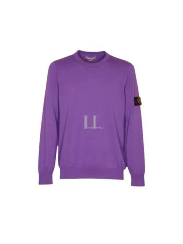 Crewneck Soft Cotton Knit Top Lavender - STONE ISLAND - BALAAN 2