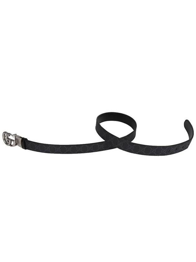 GG Marmont Silver Reversible Thin Belt Black - GUCCI - BALAAN 4