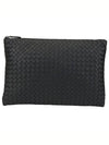 Intrecciato Document Leather Clutch Bag Black - BOTTEGA VENETA - BALAAN 2