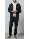 Embroidered Logo Zip-up Hoodie Black - BRUNELLO CUCINELLI - BALAAN 5