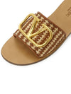 Raffia VLogo Signature Slippers Natural Brown - VALENTINO - BALAAN 8