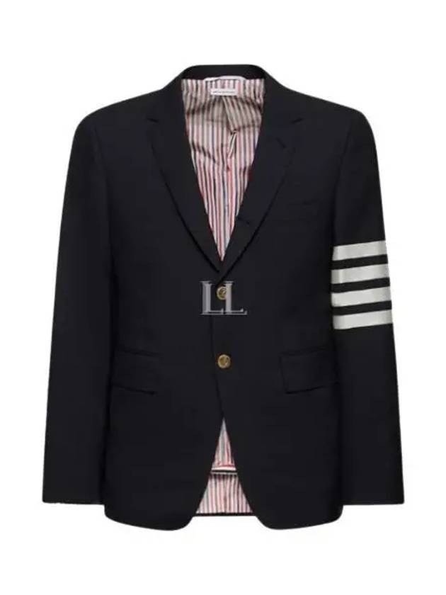 Plain Weave Suiting 4 Bar Classic Sport Jacket Jacket Navy - THOM BROWNE - BALAAN 2