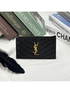 Monogram Fragment Zipper Card Wallet Black - SAINT LAURENT - BALAAN 3