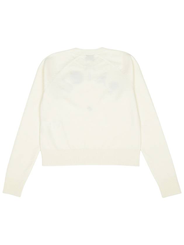 Embroidered Logo Wool Knit Top White - PATOU - BALAAN 3