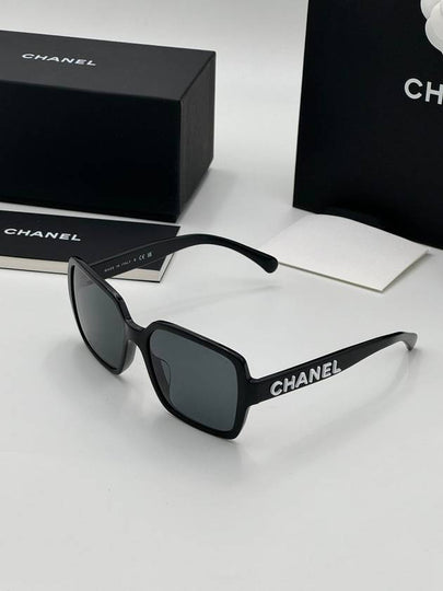 Lettering Square Sunglasses Black A71305 - CHANEL - BALAAN 2